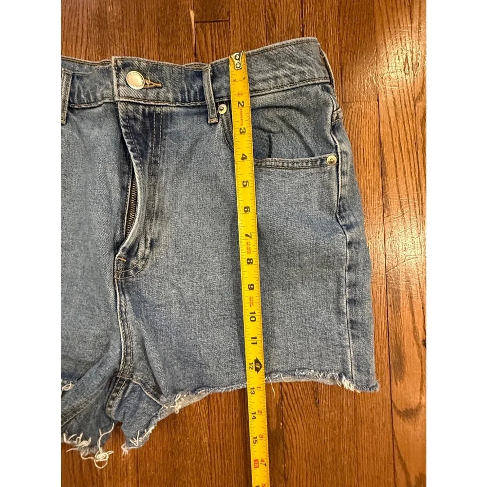 Everlane The Way High Denim Shorts Light Indigo Raw Hem High Rise Size 30